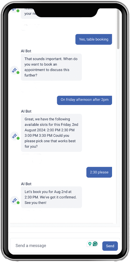 ai chatbot appointment